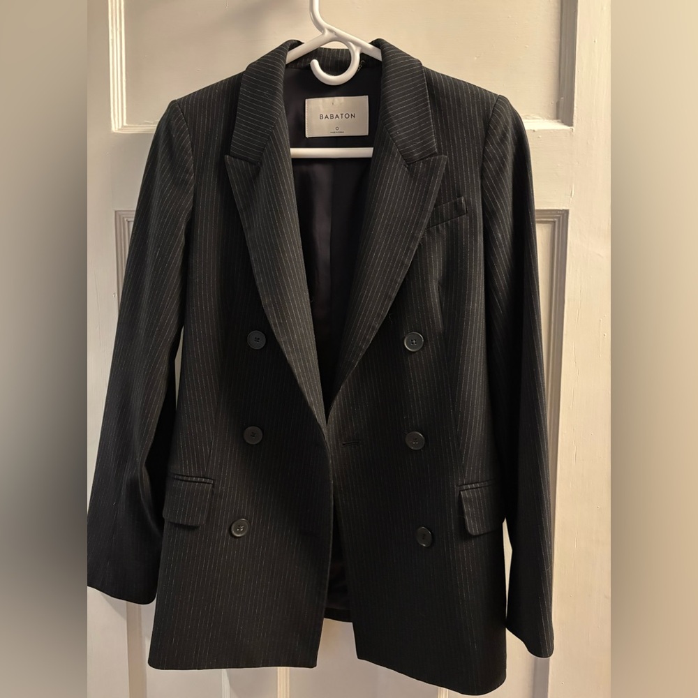 Babaton Charcoal 00 Pinstripe Blazer